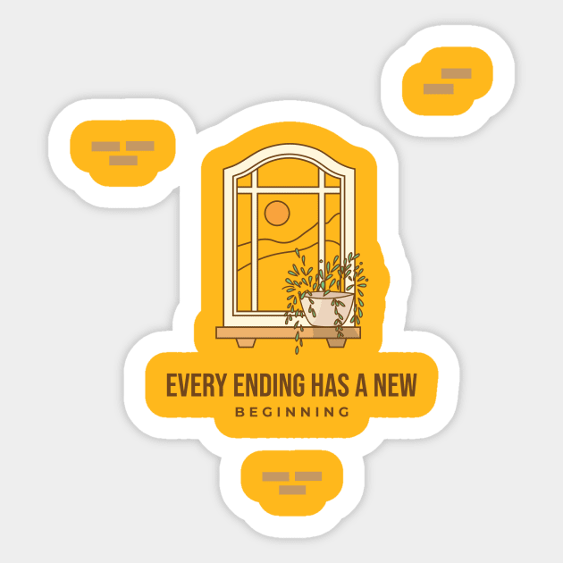 new beginning Sticker by Katebi Designs